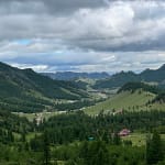 Forested mountain valley in Gorkhi-Terelj National Park Mongolia