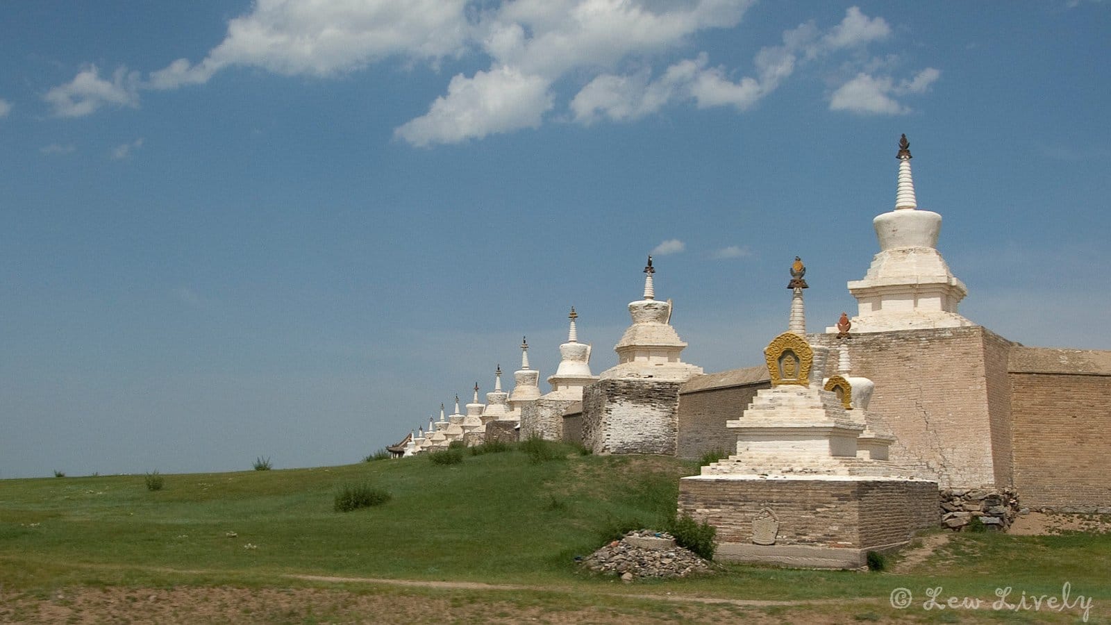 White stupas at Erdene Zuu Monastery Kharkhorin — Mongolia Horseback Riding Tour