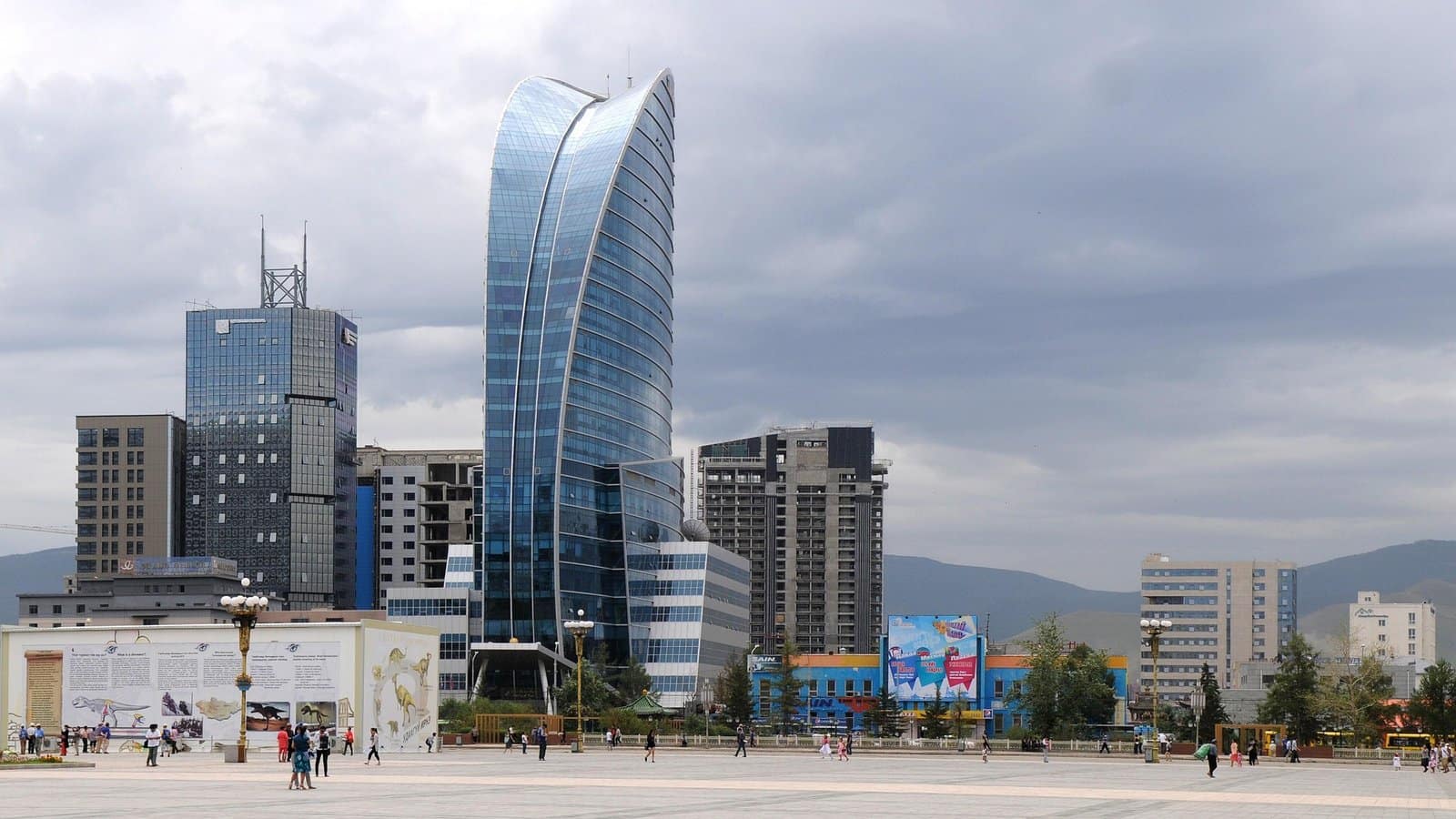 Blue Sky Tower and Sukhbaatar Square Ulaanbaatar — Mongolia Horseback Riding Steppe Trek
